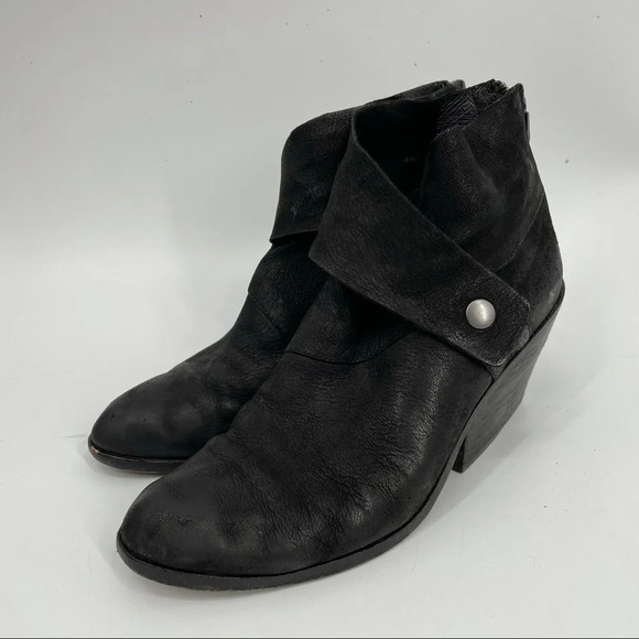 Eileen Fisher heel booties Black 7 leather chunky heel - Picture 4 of 7